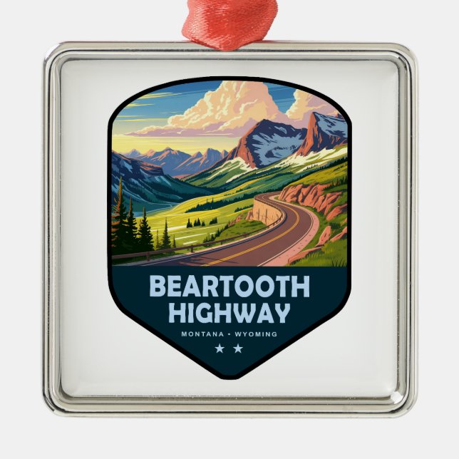 Adorno Metálico Beartooth Highway Montana Wyoming Shield (Frente)