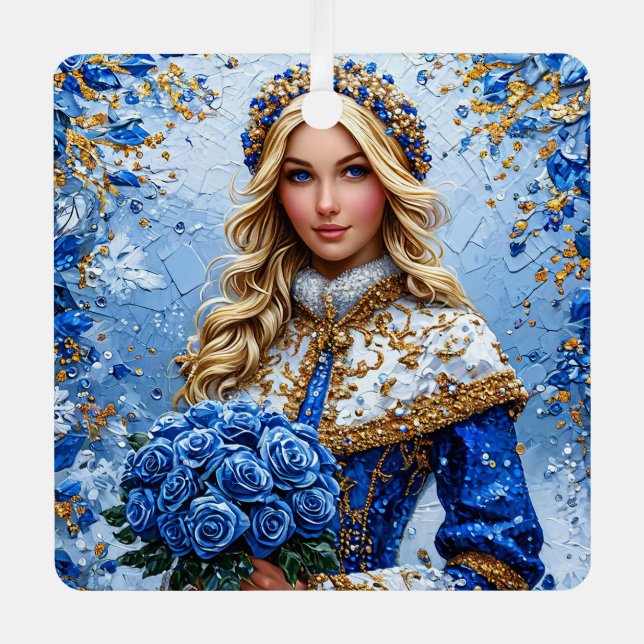 Adorno Metálico Beautiful Snow Maiden (Anverso)