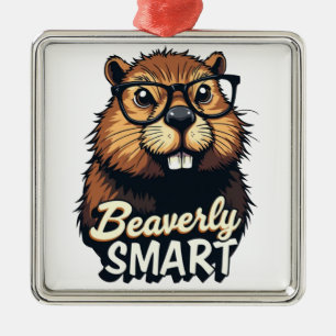 Adorno Metálico Beaverly Smart - Gráfica divertida de castores con