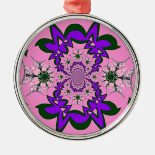 Adorno Metálico Bebé lindo Floral Rosa Morada Sombra Motif Art