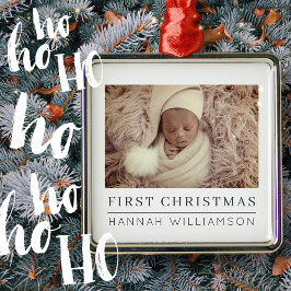 Adorno Metálico Bebé primera Navidad Minimalista moderna foto