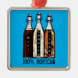 Adorno Metálico Bebidas tradicionales puertorriqueñas 100% Boricua