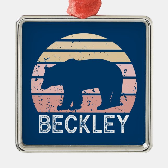 Adorno Metálico Beckley West Virginia Retro Bear (Frente)