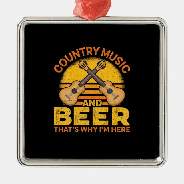 Adorno Metálico Beer Drinker Country Music and Beer Birthday (Frente)
