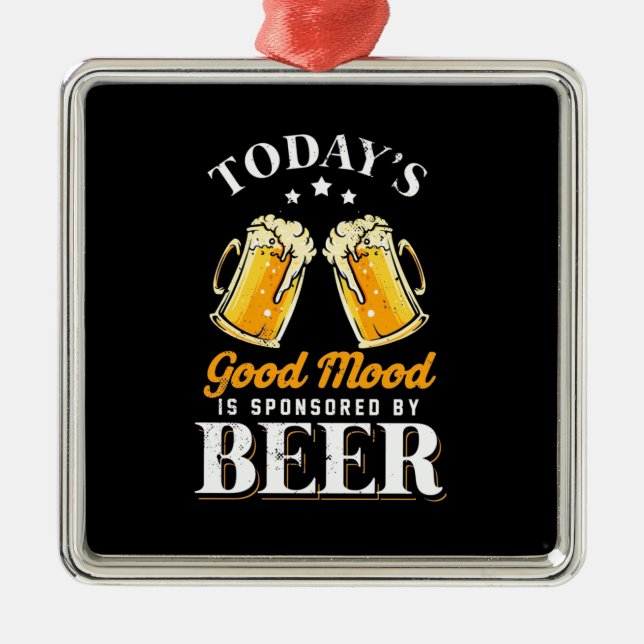Adorno Metálico Beer Drinker Good Mood Está Patrocinado Por La Cer (Frente)