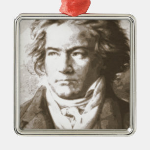Adorno Metálico Beethoven En Sepia