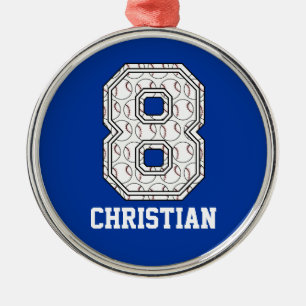 Adorno Metálico Béisbol personalizado número 8