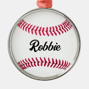 Adorno Metálico Béisbol personalizado rojo blanco