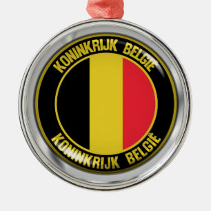 Adorno Metálico Bélgica Round Emblem