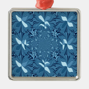 Adorno Metálico Bello arte asombroso iridiscente azul caleidoscopi
