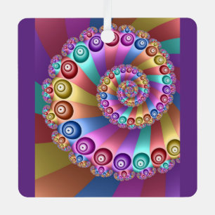 Adorno Metálico Bellos colores arcoiris resumen arte fractal