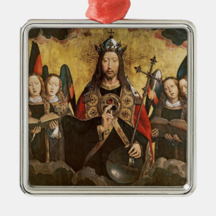 Adorno Metálico Bendición de Cristo, el panel central de un