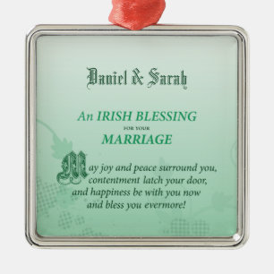Adorno Metálico Bendición de Felicitación de Boda Irlandesa