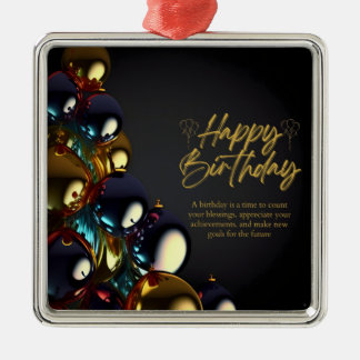 Adorno Metálico Bendiciones de cumpleaños elegantes