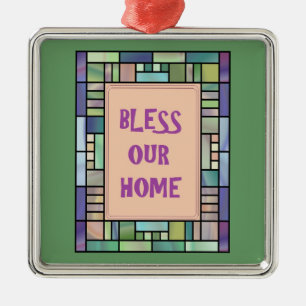 Adorno Metálico Bendiga nuestro Hogar-Ornamento