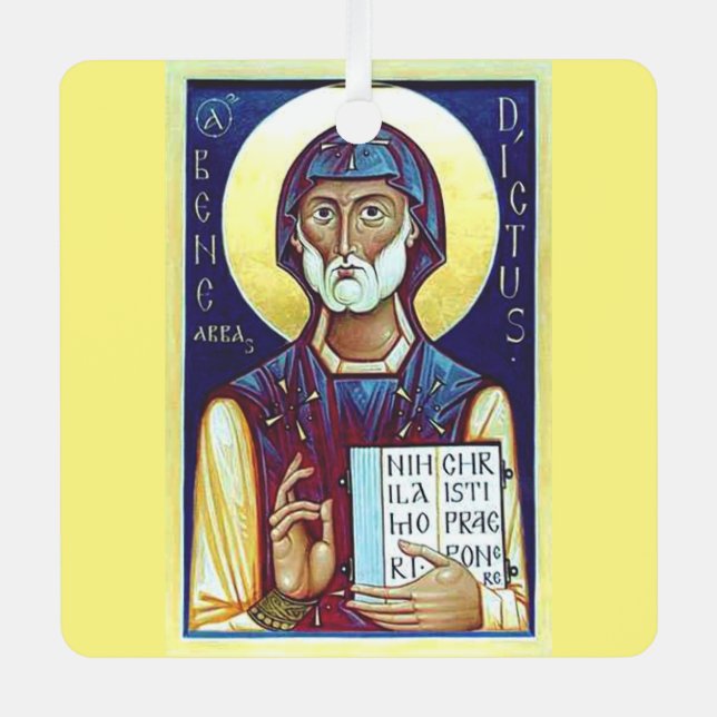 Adorno Metálico Benedicto de Nursia (Anverso)