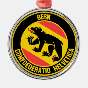 Adorno Metálico Bern Round Emblem