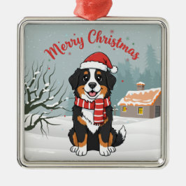 Adorno Metálico Bernese Mountain Dog Snowy Christmas Doodle