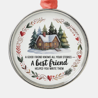 Adorno Metálico Best Friend Christmas Ornament | Snowy Tree Design