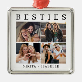 Adorno Metálico Best Friends Bestie Photo Collage Keepsake Gift