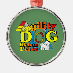 Adorno Metálico Bichon Frise Agility