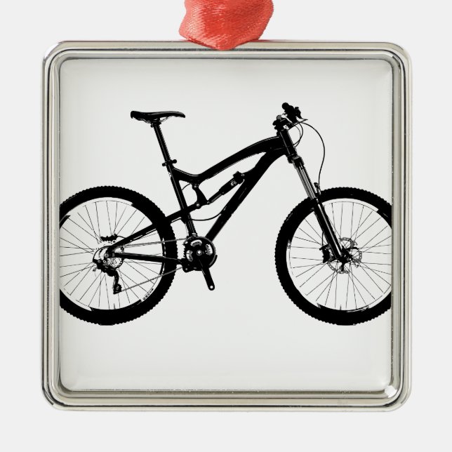 Adorno Metálico Bici de montaña - negro en blanco (Frente)