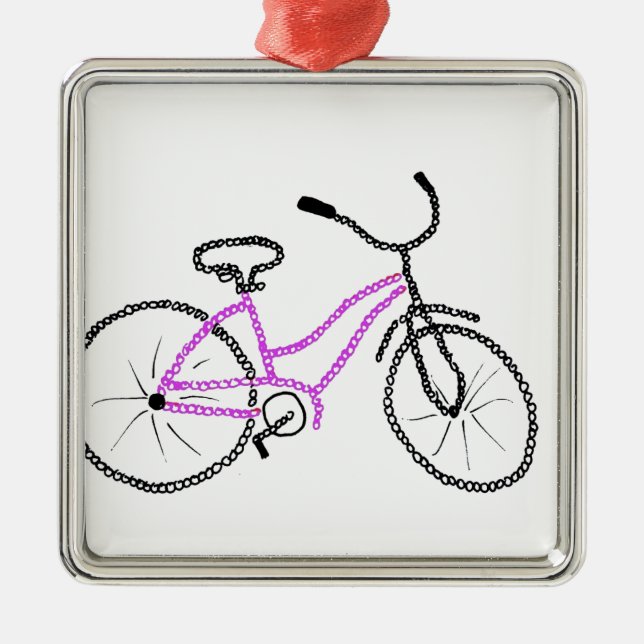 Adorno Metálico Bicicleta rosada (Frente)
