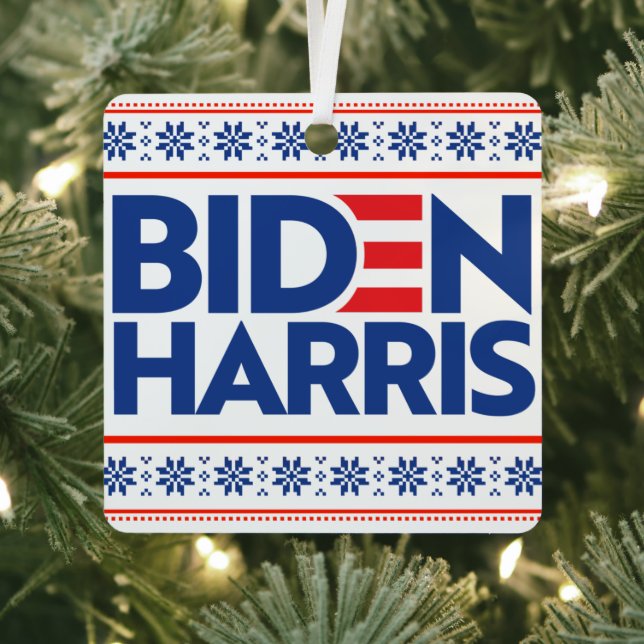 ADORNO METÁLICO BIDEN HARRIS NAVIDADES AZULES DULCE (in situ)