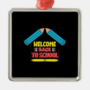 Adorno Metálico Bienvenido De Nuevo A La Escuela