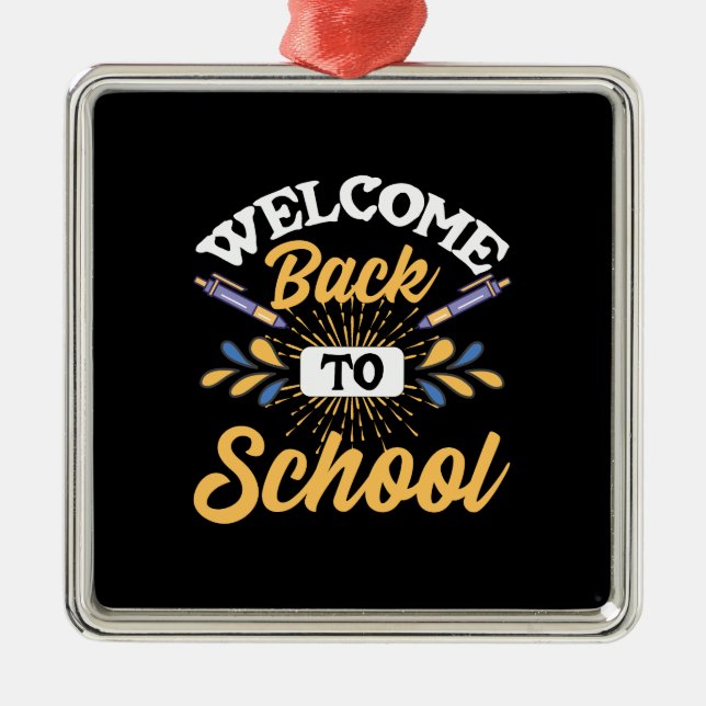 Adorno Metálico Bienvenido De Nuevo A La Escuela (Frente)