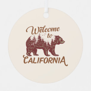 Adorno Metálico Bienvenidos a California Bear