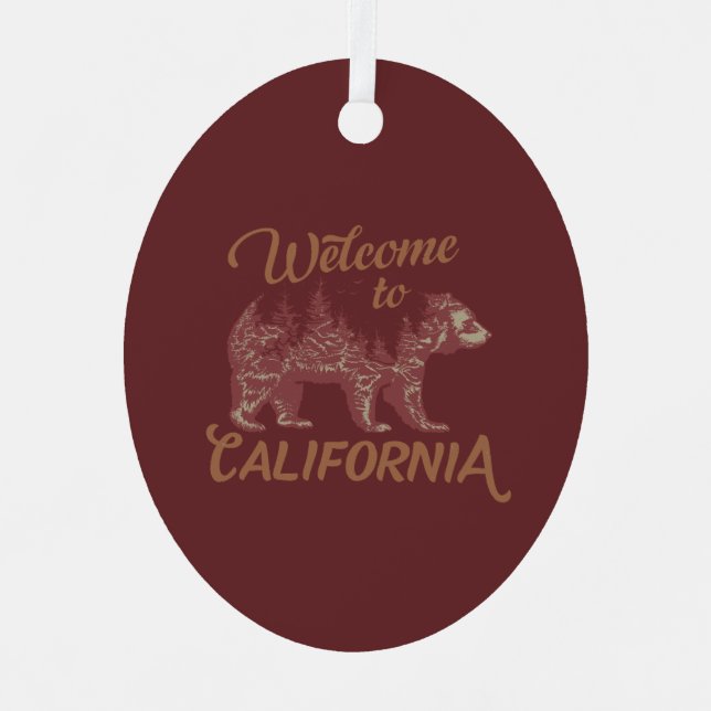 Adorno Metálico Bienvenidos a California Bear Forest (Anverso)