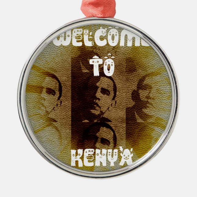 Adorno Metálico Bienvenidos a Kenia con la Colección Obama (Frente)