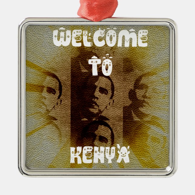Adorno Metálico Bienvenidos a Kenia con la Colección Obama (Frente)