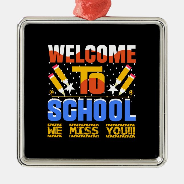 Adorno Metálico Bienvenidos A La Escuela Que Te Extrañamos (Frente)