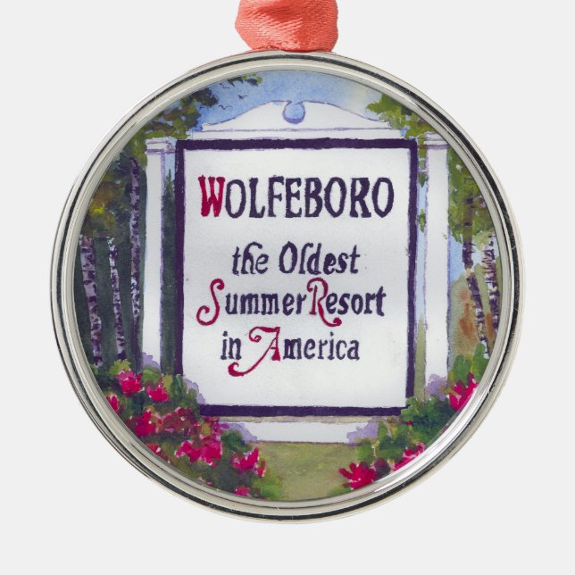 Adorno Metálico Bienvenidos al Rótulo Wolfeboro NH (Frente)