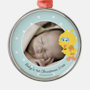 Adorno Metálico Big Bird   Baby's First Christmas - Add Your Name