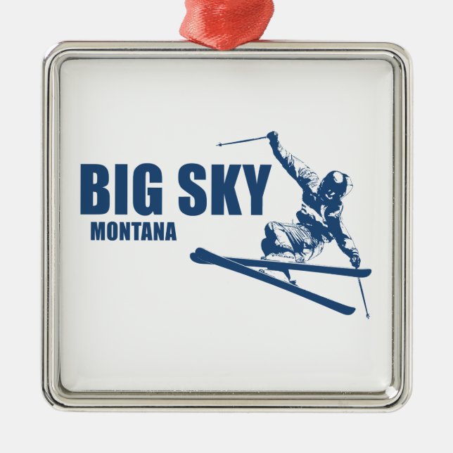 Adorno Metálico Big Sky Resort Montana Skier (Frente)