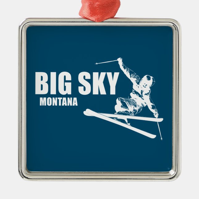 Adorno Metálico Big Sky Resort Montana Skier (Frente)