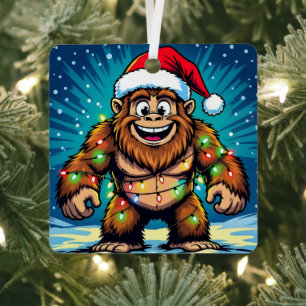 Adorno Metálico Bigfoot Sasquatch divertido de Navidad