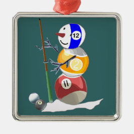 Adorno Metálico Billiard Ball Snowman