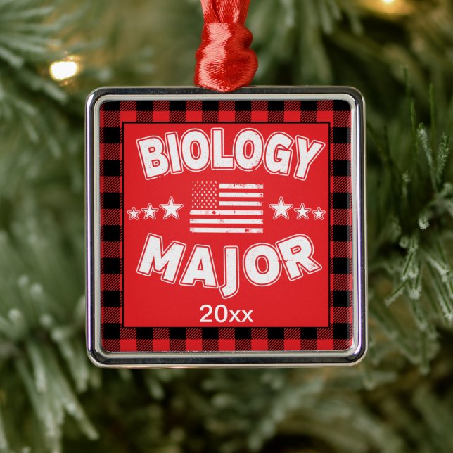 Adorno Metálico Biology College Student Red Plaid Xmas (Árbol)
