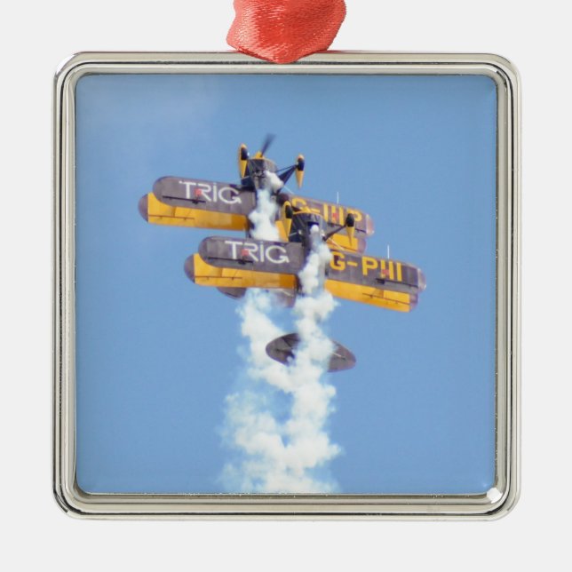 Adorno Metálico Biplanos aeroacrobacias en vuelo (Frente)