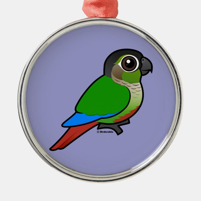 Adorno Metálico Birdorable Conure Verde-cheeked (Frente)