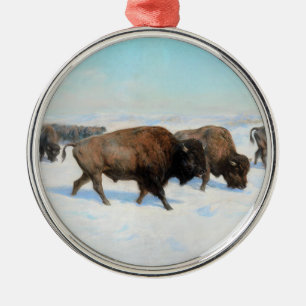 Adorno Metálico Bison en la nieve (por Rosa Bonheur)