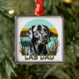 Adorno Metálico Black Labrador Retriever | Papá Lab