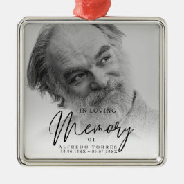 Adorno Metálico Black & White In Loving Memory Funeral 