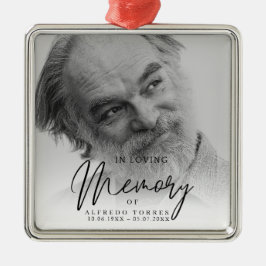 Adorno Metálico Black & White In Loving Memory Funeral 