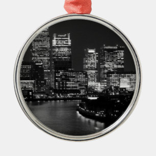 Adorno Metálico Black White London City Night Travel Reino Unido