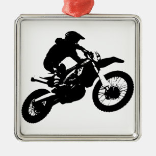 Adorno Metálico Black White Pop Art Motocross Motoryle Sport